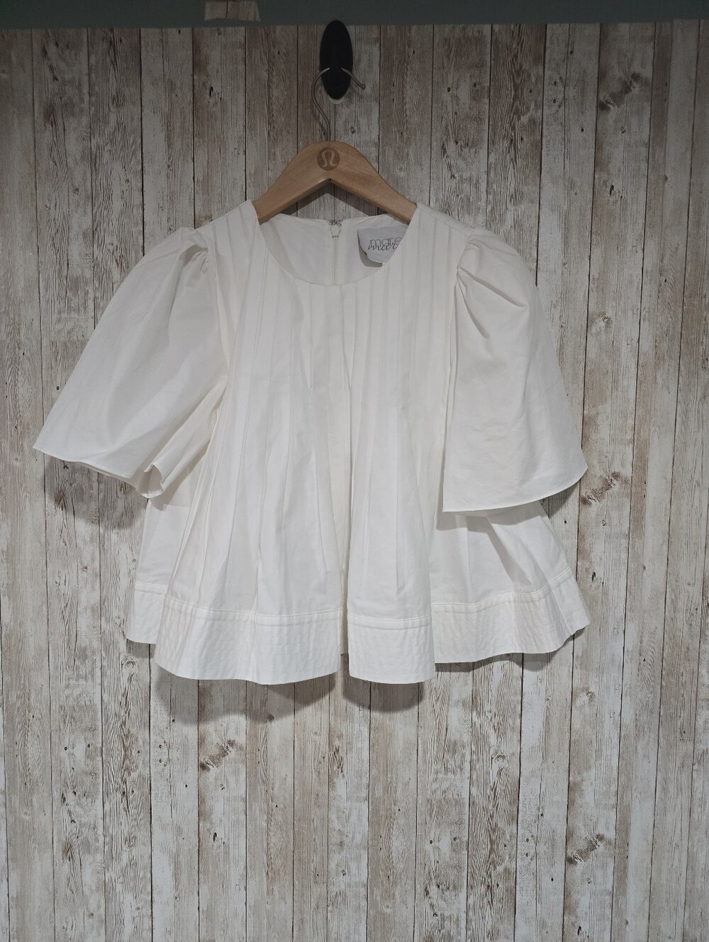 Mare Mare Short Sleeve Swing Blouse White S Anthro Boho Minimalist